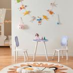 Kindertafel met 2 kinderstoelen Simrishamn wit en lila [en.c, Kinderen en Baby's, Kinderkamer | Tafels en Stoelen, Verzenden, Nieuw