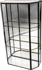 Vitrinekast - Spiegel, messing, glas