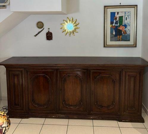 Credenza - hard hout, Kersenhout - Antiek driedeurs dressoir, Antiek en Kunst, Curiosa en Brocante