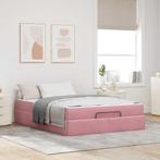 vidaXL Bedframe Roze 140 x 200 cm Fluweel, Verzenden, Nieuw, Hout