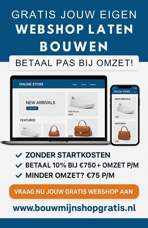 Start jouw webshop zonder kosten – Betaal bij omzet, Diensten en Vakmensen, Webdesigners en Hosting, Domeinregistratie, Webdesign