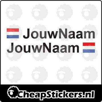 Naam sticker met Nederlandse vlag / naamsticker met NL vlag