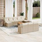 vidaXL 11-delige Tuinset met kussens poly rattan beige, Verzenden, Nieuw, Tuinset
