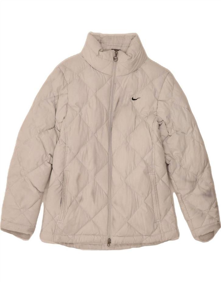NIKE Womens Hooded Quilted Padded Jacket UK 10/12 Small Grey, Kleding | Dames, Jassen | Winter, Verzenden