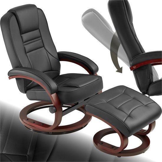 2dekans | tectake® TV-Fauteuil met Kruk - Verstelbare, Huis en Inrichting, Fauteuils, Gebruikt, Ophalen of Verzenden