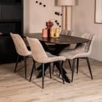 Eetkamertafel Alexander - Deens ovaal - Mangohout - Walnoot, Huis en Inrichting, Tafels | Eettafels, Verzenden, Nieuw