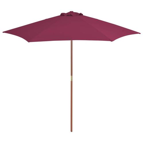 vidaXL Parasol met houten paal 270 cm bordeauxrood, Tuin en Terras, Parasols, Nieuw, 2 tot 3 meter, Verzenden