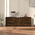 vidaXL 3 st Dressoirs bewerkt hout gerookt eikenkleurig, Huis en Inrichting, Kasten | Dressoirs, Verzenden, Nieuw, Overige houtsoorten