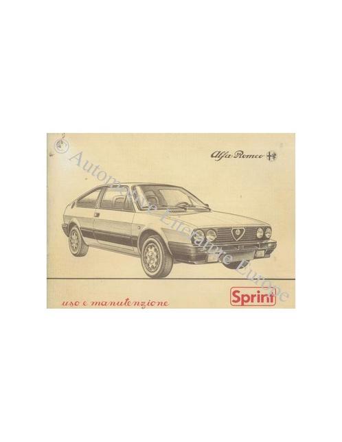 1983 ALFA ROMEO SPRINT INSTRUCTIEBOEKJE ITALIAANS, Auto diversen, Handleidingen en Instructieboekjes