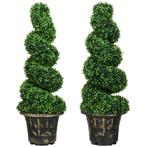 TRUUSK Spiraalvormige Buxus, Set Van 2 Kunstplanten, Met Pot, Huis en Inrichting, Verzenden, Nieuw