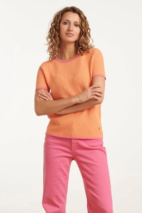 -50% Smashed Lemon  Smashed Lemon 25096 peach knitted top me, Kleding | Dames, Blouses en Tunieken, Oranje, Nieuw, Verzenden