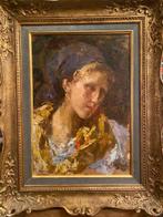 Leonardo Bazzaro (1853-1937) - Ritratto femminile, Antiek en Kunst, Kunst | Schilderijen | Klassiek