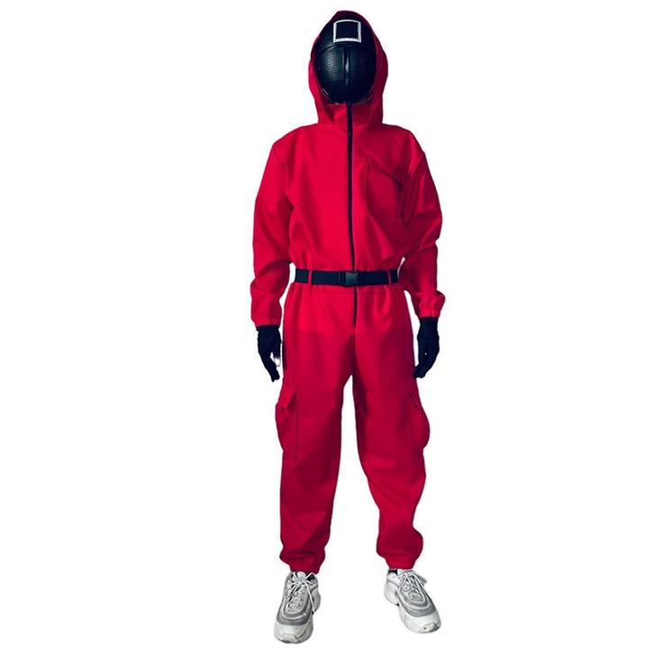 Squid Game Kostuum + Masker, Hobby en Vrije tijd, Feestartikelen, Nieuw, Ophalen of Verzenden