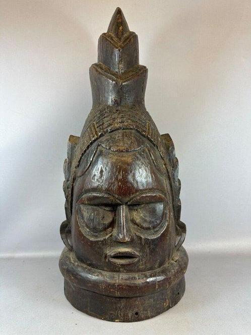 Large - 60 cm - Old Mende Sowei Sande Society Mask- Liberia., Antiek en Kunst, Kunst | Niet-Westerse kunst