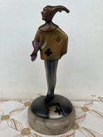 R. Parus - Figuur - Figura di giullare in bronzo su base di, Antiek en Kunst
