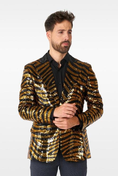Blazer Tiger Royale Zwart/Goud Opposuits, Kleding | Heren, Carnavalskleding en Feestkleding, Nieuw, Ophalen of Verzenden