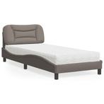 vidaXL Bed met matras stof taupe 90x190 cm, 90 cm, Eenpersoons, Verzenden, Nieuw