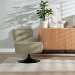 40% Korting: Fauteuil Metro draaibaar linnen olijfgroen, Huis en Inrichting, Fauteuils, Ophalen, Zo goed als nieuw, Stof, Retro, Vintage