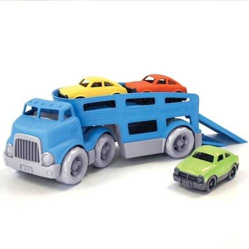 Green Toys vrachtwagen met 3 autos, Kinderen en Baby's, Overige Kinderen en Baby's, Zo goed als nieuw, Ophalen of Verzenden