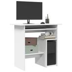 vidaXL Bureau 80x45x74 cm bewerkt hout wit, Verzenden, Nieuw