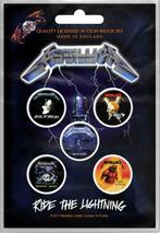 Metallica button Ride the Lightning officiële merchandise, Ophalen of Verzenden, Nieuw, Gebruiksvoorwerp