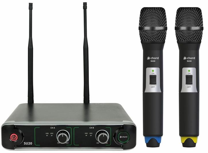 Adastra SU20-H-BY Dual UHF Microfoon Systeem Met 2x, Muziek en Instrumenten, Microfoons, Overige typen, Nieuw, Verzenden