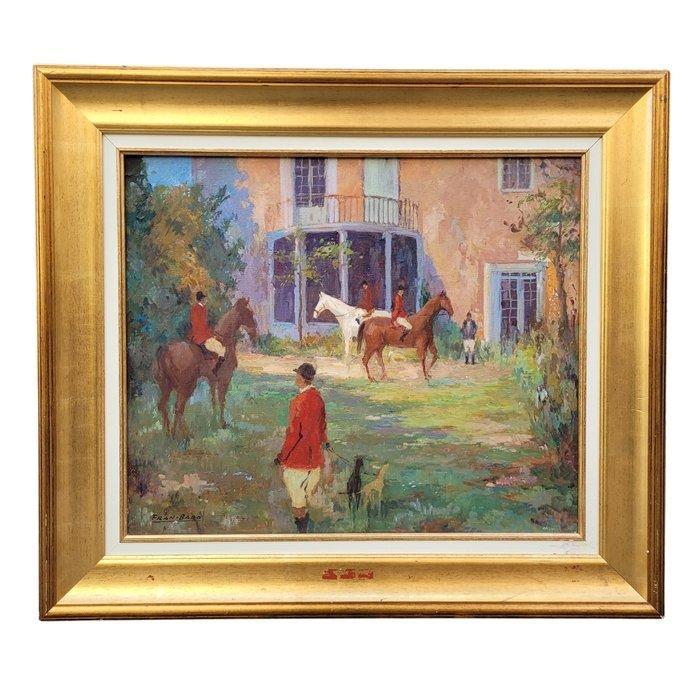 Fran Baró (1926-2000) - Au club hippique, Antiek en Kunst, Kunst | Schilderijen | Modern