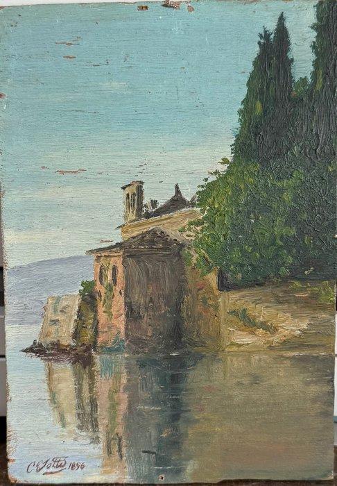 Carlo Jotti (1826-1905) - Paesaggio, Antiek en Kunst, Kunst | Schilderijen | Klassiek