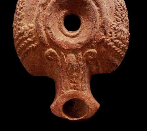 Oud-Egyptisch Egyptische olielamp kikker van keramiek -, Antiek en Kunst, Antiek | Overige Antiek
