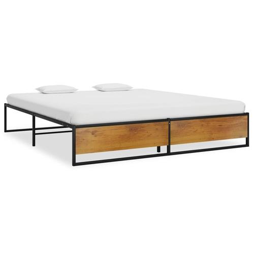 Bedframe Metaal Zwart 200x200 - Retourdeal - 35% Korting!, Huis en Inrichting, Slaapkamer | Bedden, 180 cm, 200 cm, Zwart, Nieuw