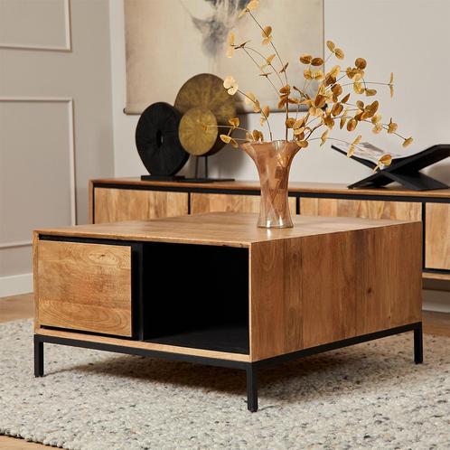 *WOONWINKEL* Starfurn RichWood Vierkante Salontafel Manghout, Huis en Inrichting, Tafels | Salontafels, Nieuw, Verzenden