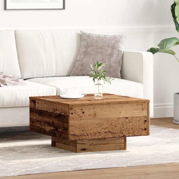 vidaXL Salontafel Oud hout 55 x 55 x 31 cm Bewerkt hout, Huis en Inrichting, Tafels | Salontafels, Nieuw, 50 tot 100 cm, Overige houtsoorten