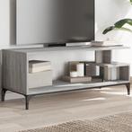 vidaXL Tv-meubel 102x40x41 cm hout en gepoedercoat staal, Verzenden, Nieuw, Overige houtsoorten