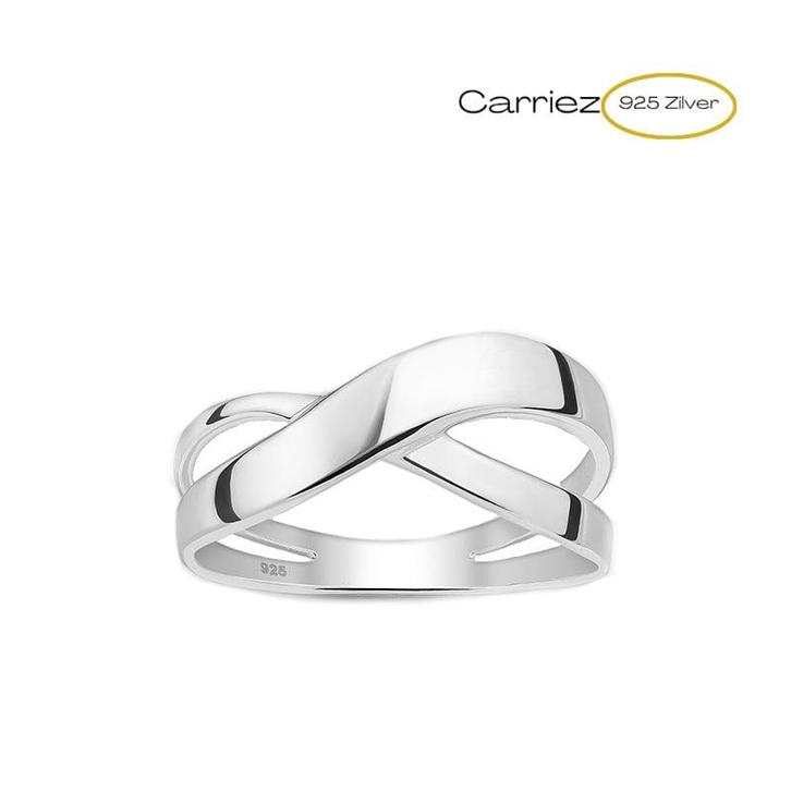 Double wave ring - 925 zilver, Sieraden, Tassen en Uiterlijk, Kettinghangers, Nieuw, Verzenden