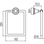 Retro Handdoekhouder vierkant 12463609, Huis en Inrichting, Ophalen of Verzenden, Nieuw