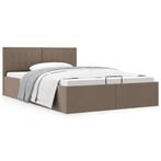 vidaXL Bedframe met hydraulische opslag stof taupe 120x200, Huis en Inrichting, Slaapkamer | Bedden, Verzenden, Nieuw, Twijfelaar