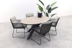 4 Seasons Aprilla - Antraciet / Edison 180 x 115 cm. tafel -, Tuin en Terras, Tuinsets en Loungesets, Verzenden, Nieuw, Wicker