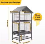 Grote Papegaaienkooi met Wielen en Zitstokken, Dieren en Toebehoren, Vogels | Hokken en Kooien, Verzenden, Nieuw