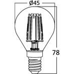 LED Lamp E14 Kogel Filament - Brinton - Amber 4W 360lm - 822, Huis en Inrichting, Lampen | Losse lampen, Led-lamp, Soft of Flame