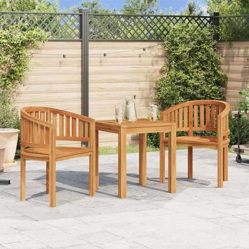 vidaXL Bananenstoelen 2 st massief teakhout, Tuin en Terras, Tuinstoelen, Nieuw, Teakhout, Verzenden
