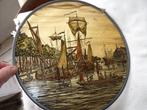 Maritieme objecten - Glas-in-lood- glas in lood schepen rond, Antiek en Kunst