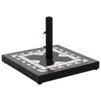 vidaXL Parasolvoet vierkant 12 kg zwart en wit, Verzenden, Nieuw, Parasolvoet