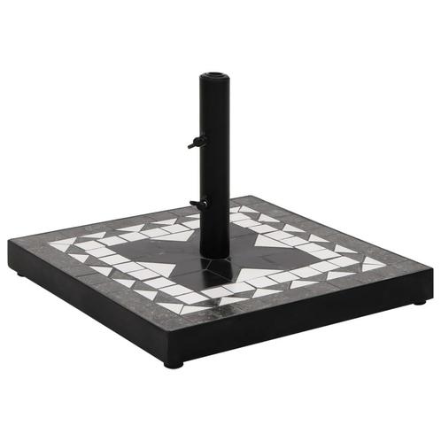 vidaXL Parasolvoet vierkant 12 kg zwart en wit, Tuin en Terras, Parasols, Parasolvoet, Nieuw, Verzenden