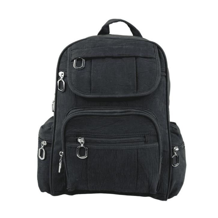 Dames Rugtas Crinkle Zwart, Sieraden, Tassen en Uiterlijk, Tassen | Rugtassen, Verzenden