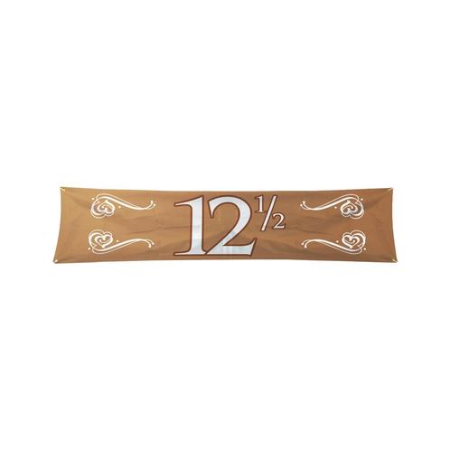 Banner 12,5 Jaar Brons 1,8m, Hobby en Vrije tijd, Feestartikelen, Nieuw, Verzenden
