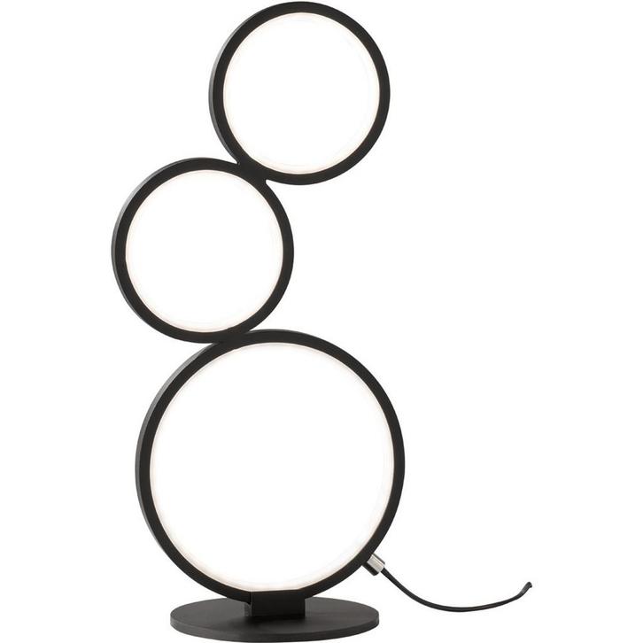 LED Tafellamp - Rond - Mat Zwart - Warm Wit 3000K, Huis en Inrichting, Lampen | Tafellampen, Nieuw, Metaal, Minder dan 50 cm, Ophalen of Verzenden