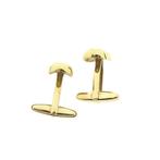 Gouden manchetknopen met artistieke gezichtsvormen, Ophalen of Verzenden, Gebruikt, Goud