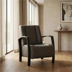 Leren fauteuil Glamour - Toledo Antracite (donkergrijs), Huis en Inrichting, Fauteuils, Nieuw, Ophalen of Verzenden, 50 tot 75 cm