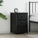 vidaXL Zwart Eiken Nachtkastje Zwart Eiken MDF, Metaal, Huis en Inrichting, Slaapkamer | Nachtkastjes, Verzenden, Nieuw, Hout