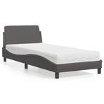 vidaXL Bed met matras kunstleer grijs 80x200 cm, Huis en Inrichting, Slaapkamer | Bedden, Overige materialen, Eenpersoons, Verzenden